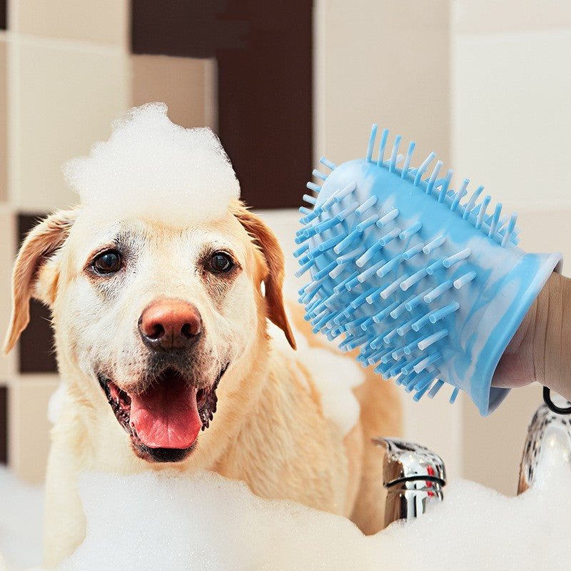 Pikpet 2-in-1 dog paw cleaner cup portable soft silicone washer brush