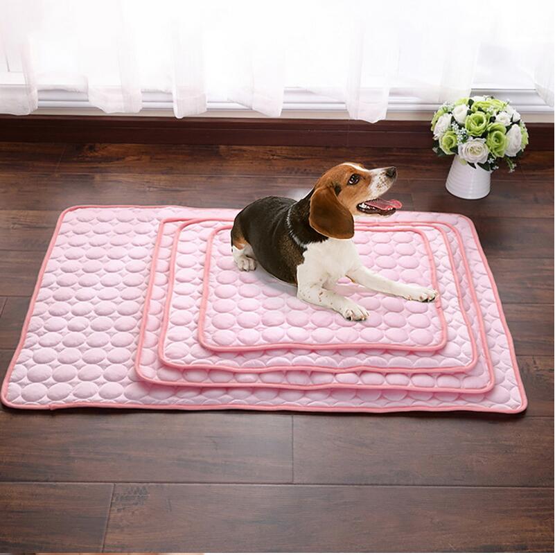 Pikpet ice silk pet cooling pad summer cold nest mat blue pink