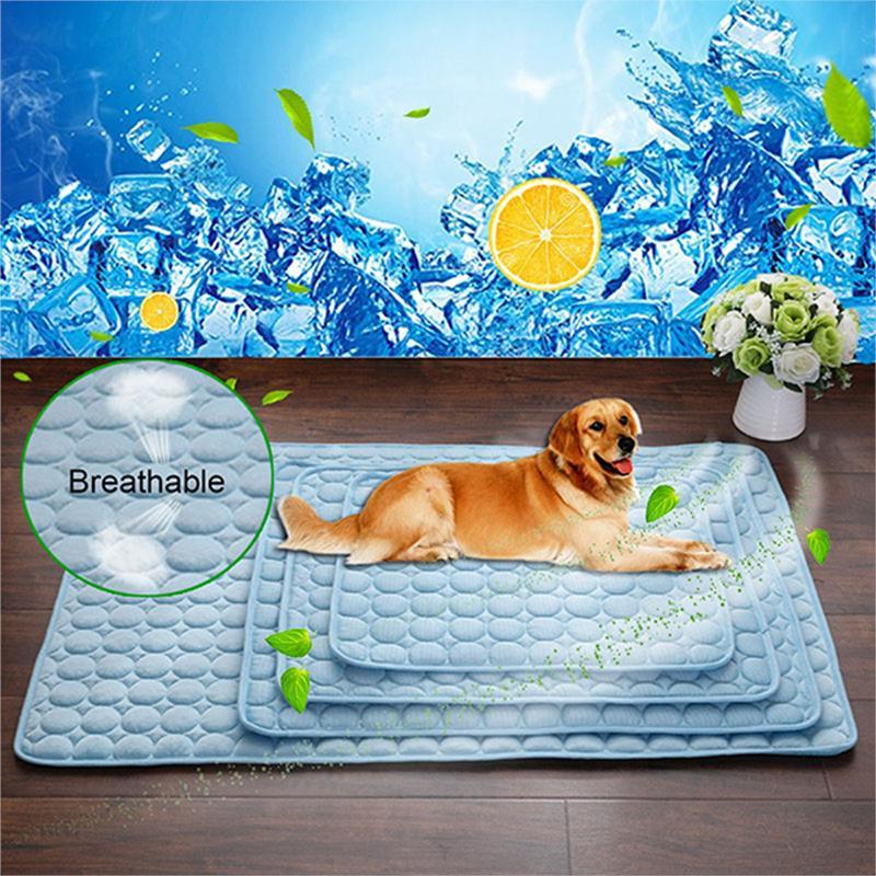 Pikpet ice silk pet cooling pad summer cold nest mat blue pink