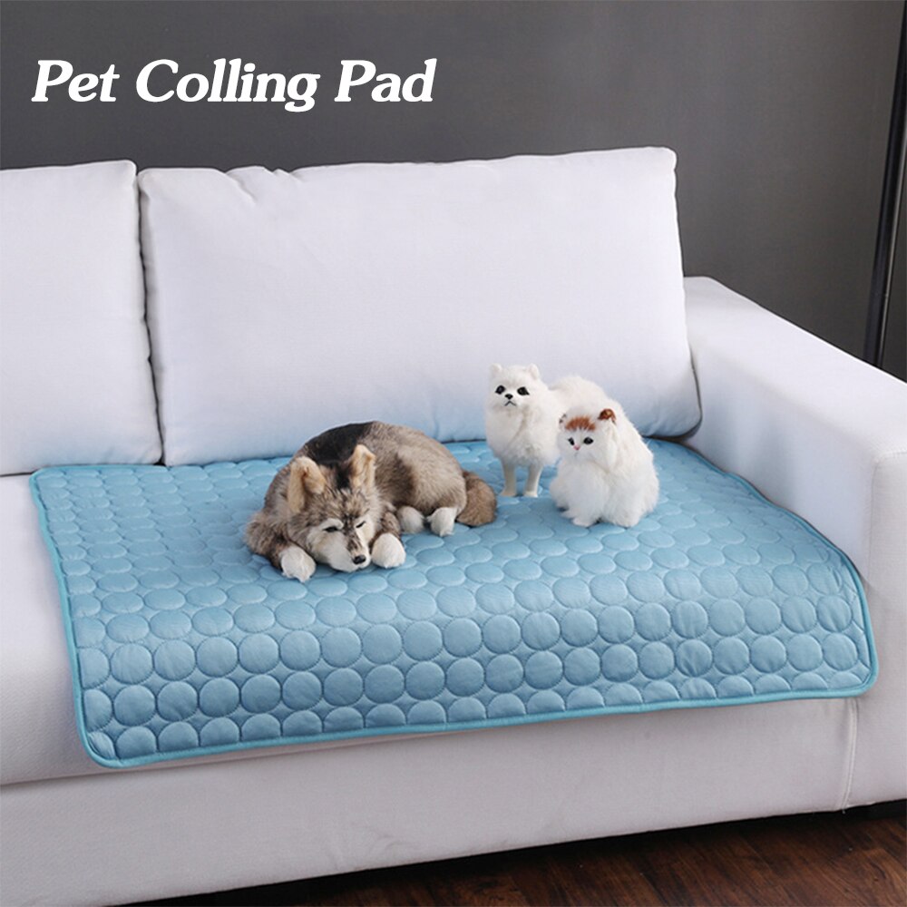 Pikpet ice silk pet cooling pad summer cold nest mat blue pink