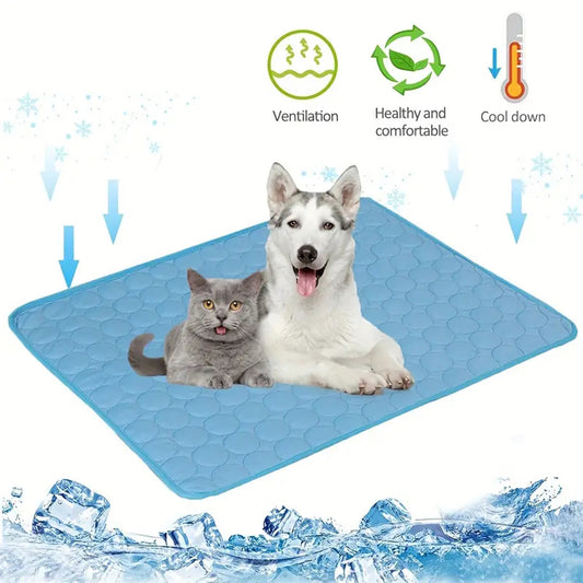 Pikpet dog cooling mat ice silk breathable summer pad for dogs cats