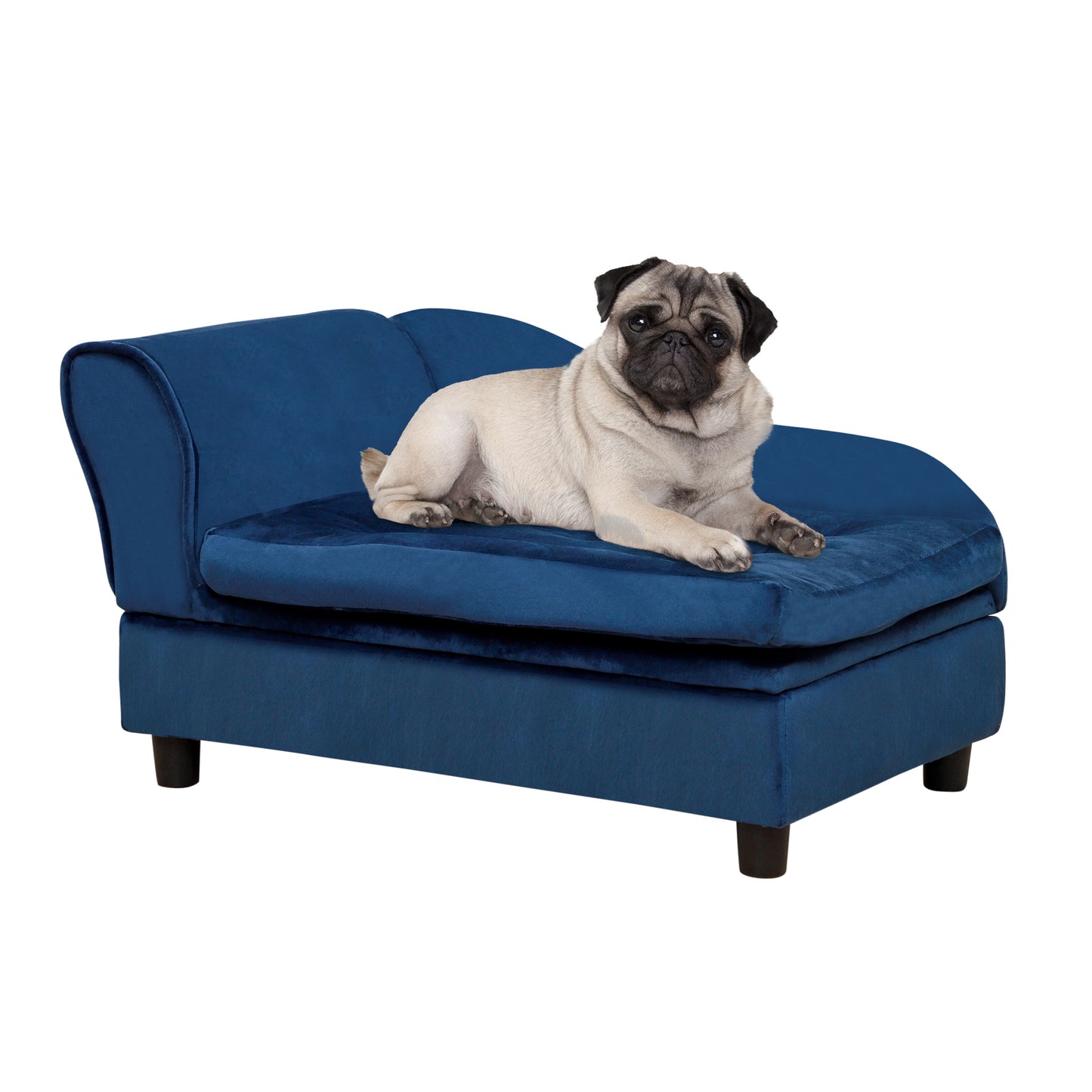 Pikpet luxury small dog bed blue sofa soft foam hidden storage